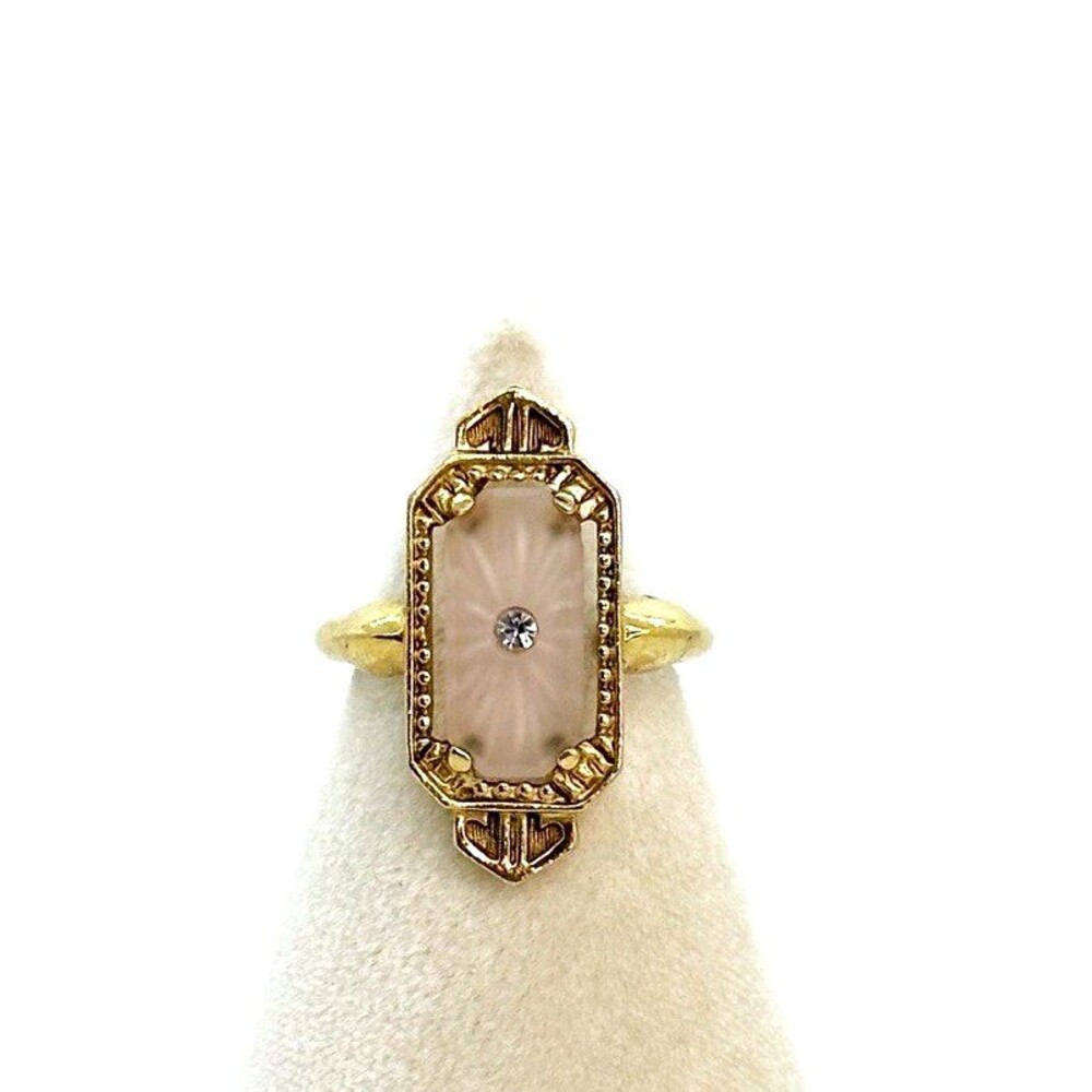 Vintage 1977 Avon Frostlight Ring Size 4.5 - 6.5 Horse shoe Sizer